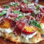 grilled nectarine and burrata pizza - featured image