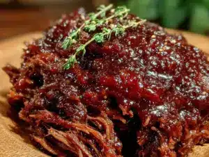maple bourbon bbq pulled pork slow cooker recipe - featured image