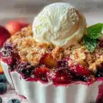 nectarine blueberry crisp - featured image