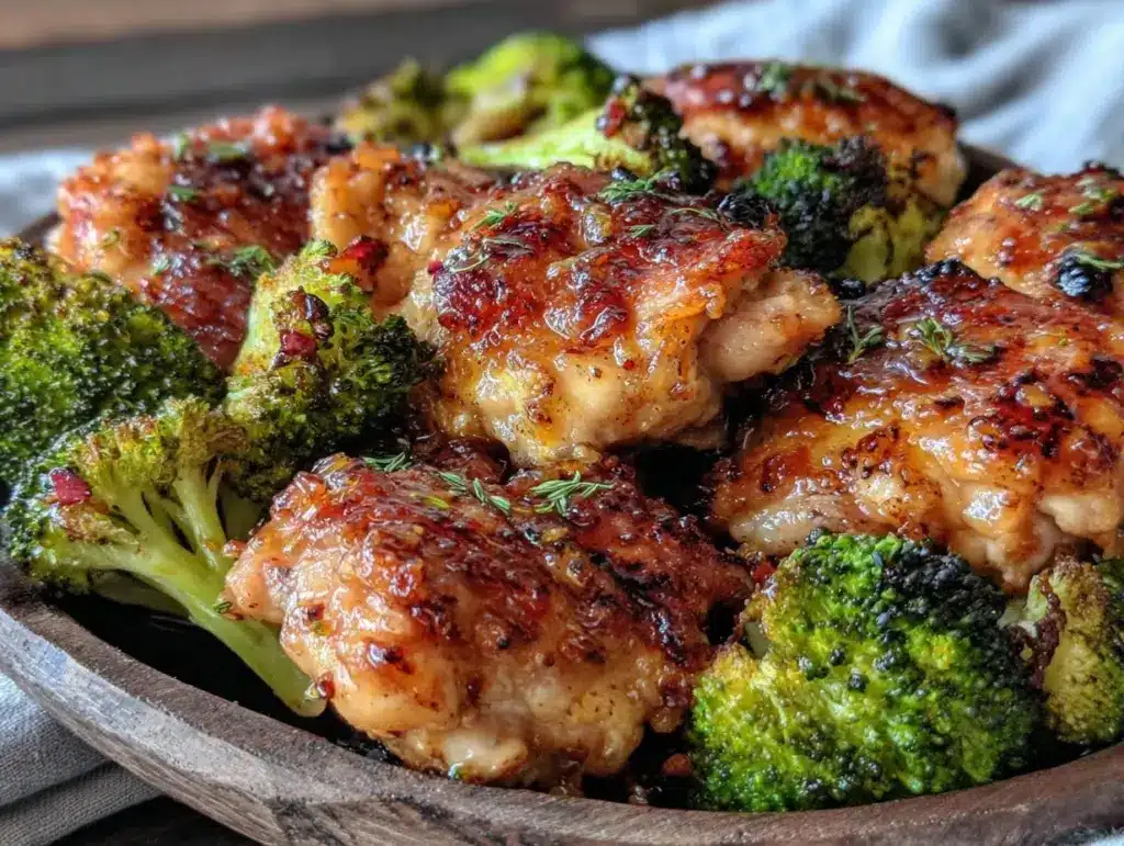 one-pan honey garlic chicken - featured image