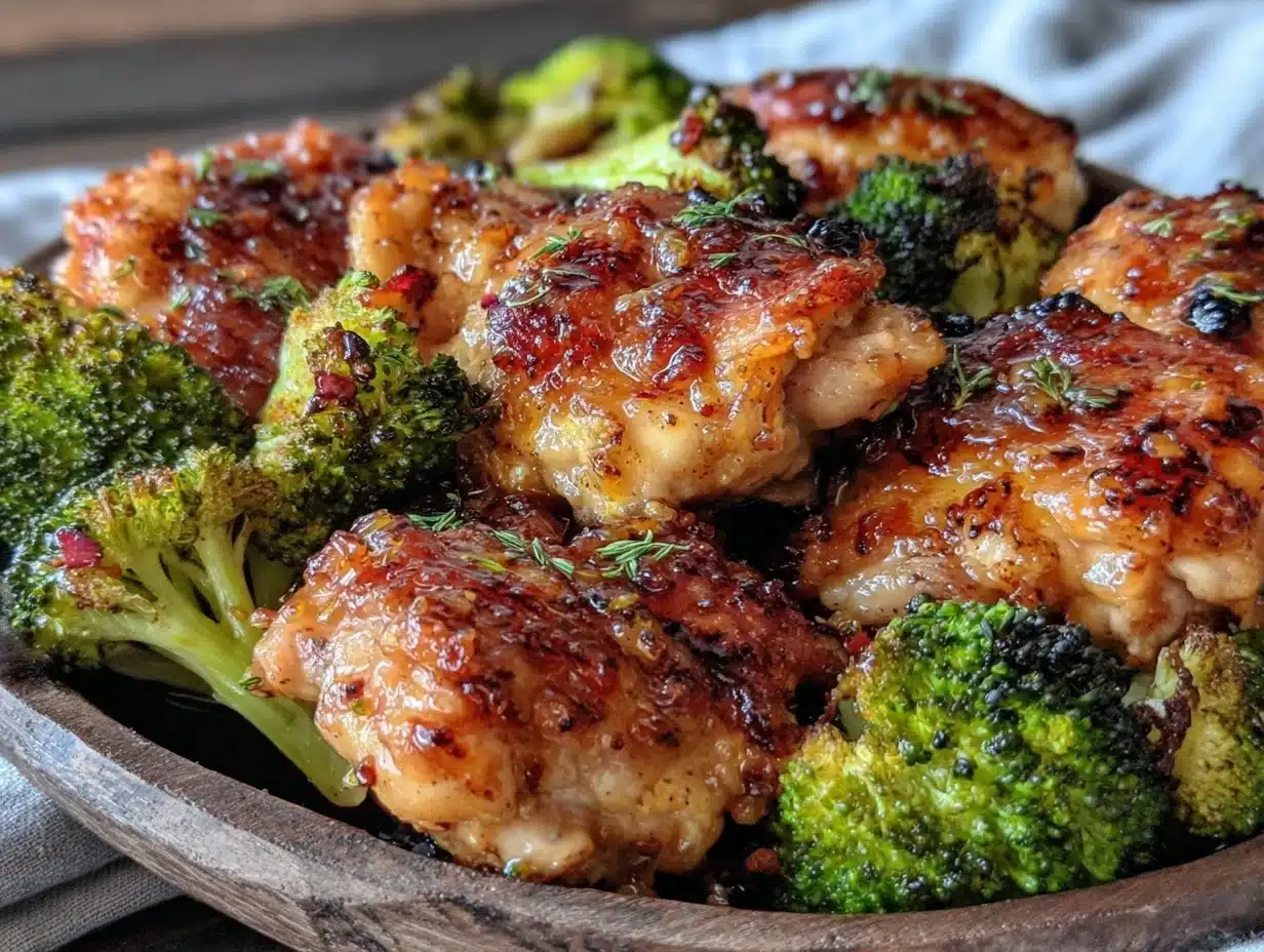 one-pan honey garlic chicken - featured image