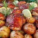 one-pan lemon herb chicken thighs - featured image