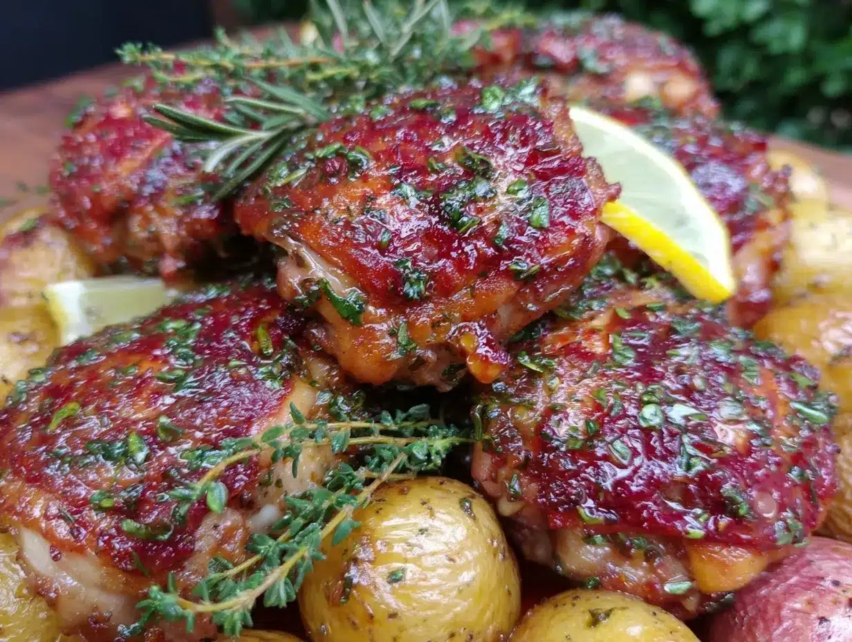 one-pan lemon herb chicken thighs preparation steps