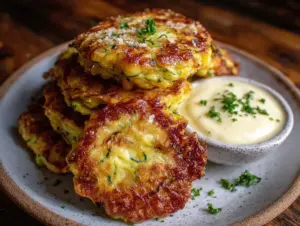 parmesan zucchini fritters - featured image