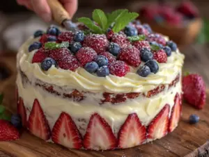 patriotic flag cake - featured image