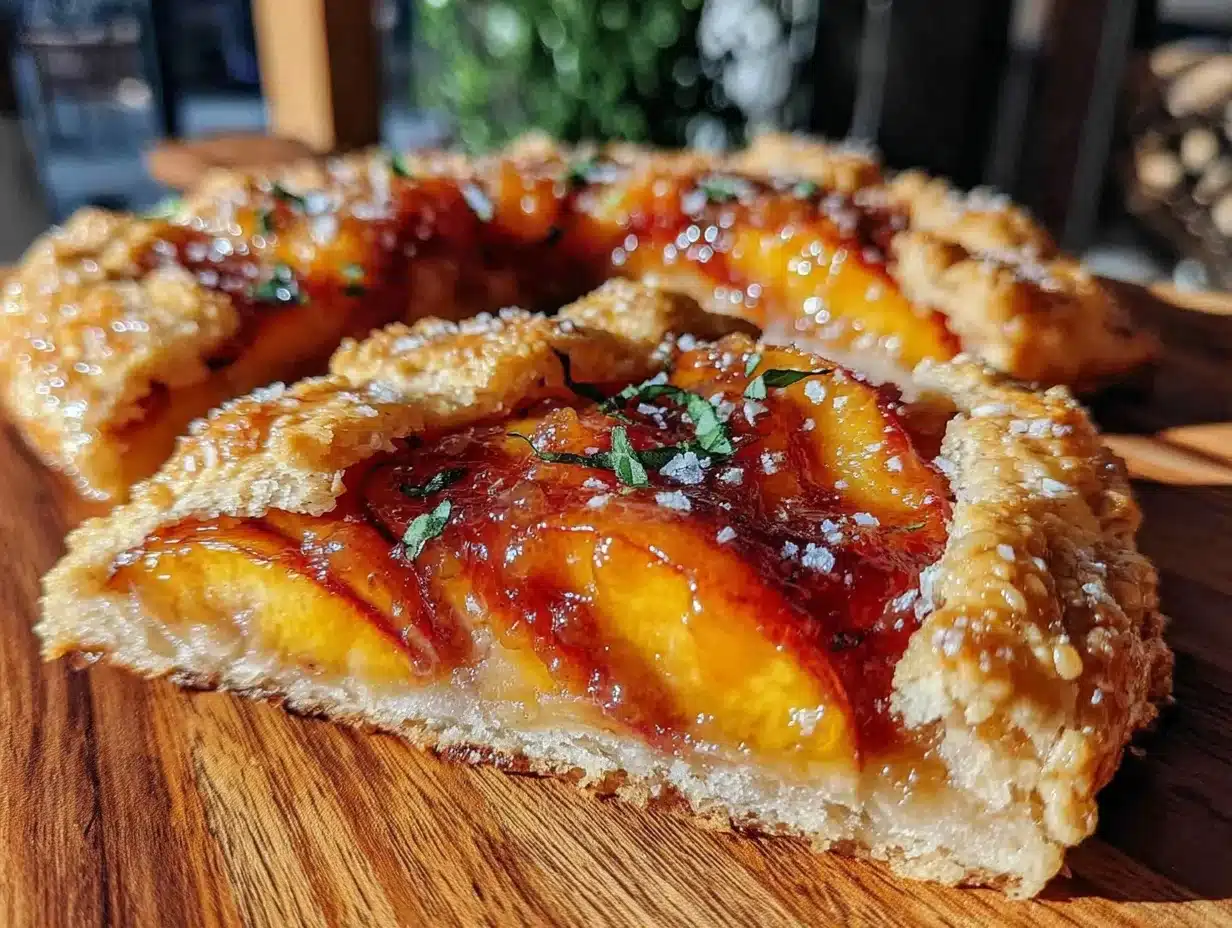 peach basil galette - featured image