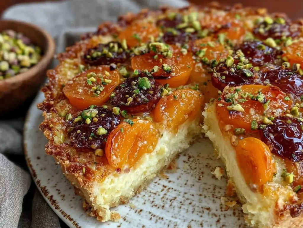 rustic apricot frangipane tart - featured image