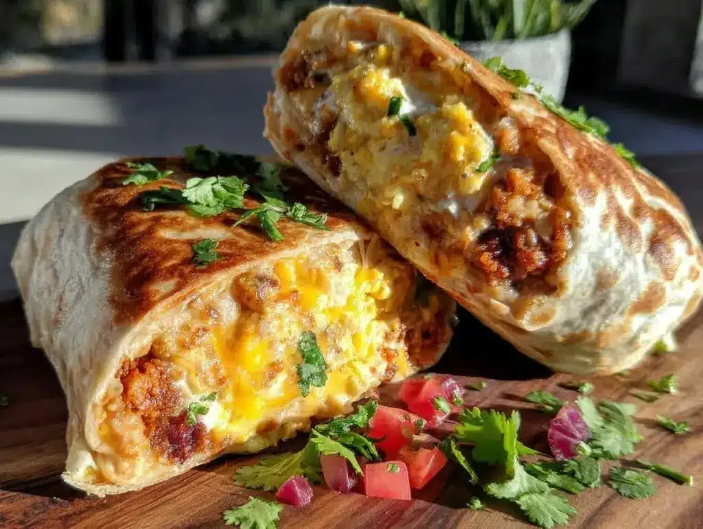 savory loaded breakfast burrito - featured image