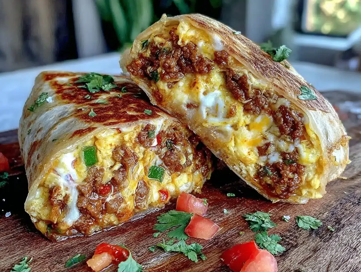 savory loaded breakfast burrito preparation steps