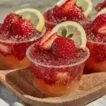 strawberry lemonade jello shots - featured image