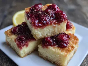 tangy raspberry lemon bars - featured image