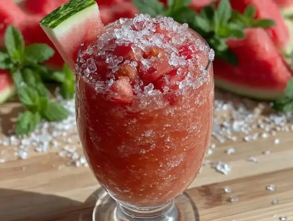 watermelon frosé slushie recipe - featured image