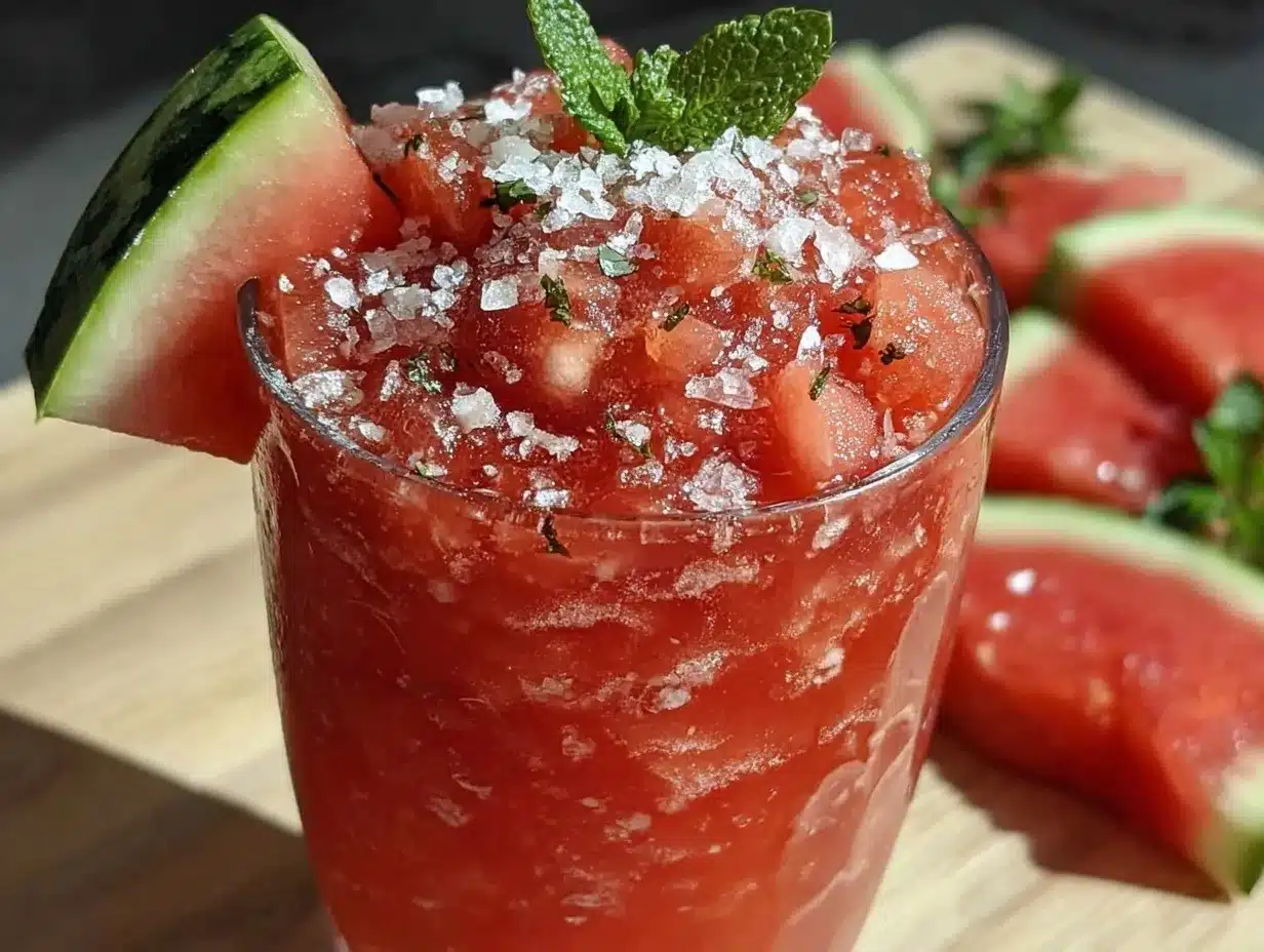 watermelon frosé slushie recipe preparation steps