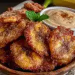air fryer cinnamon sugar banana chips - featured image