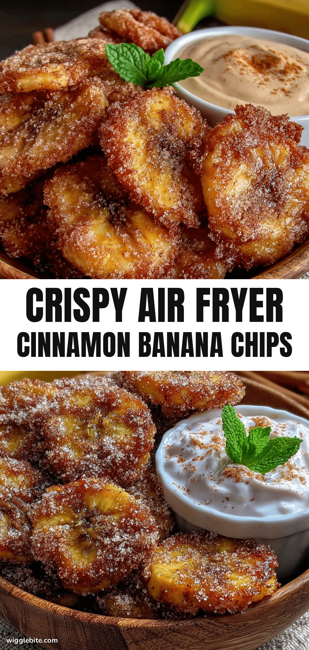 air fryer cinnamon sugar banana chips recipe