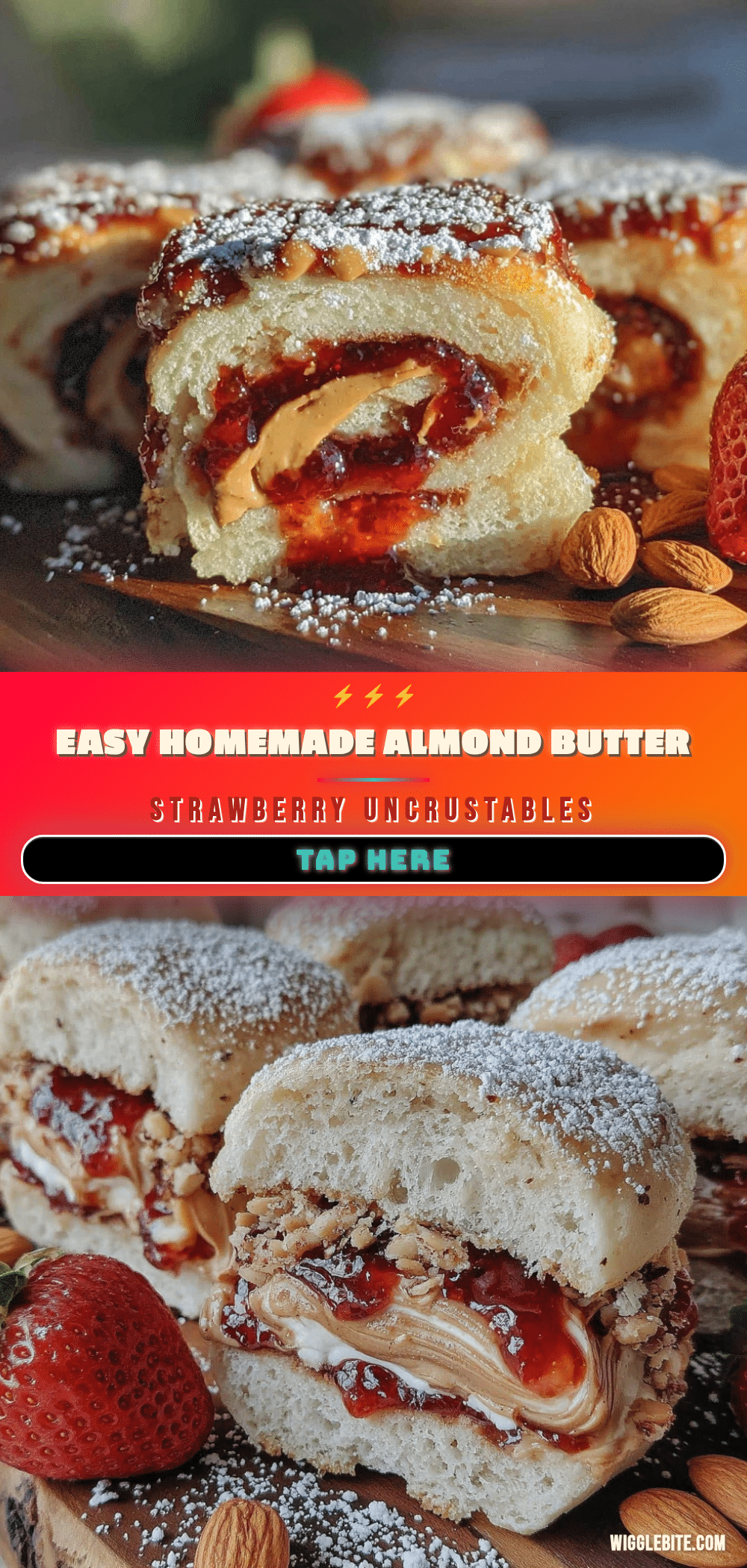 almond butter strawberry uncrustables recipe