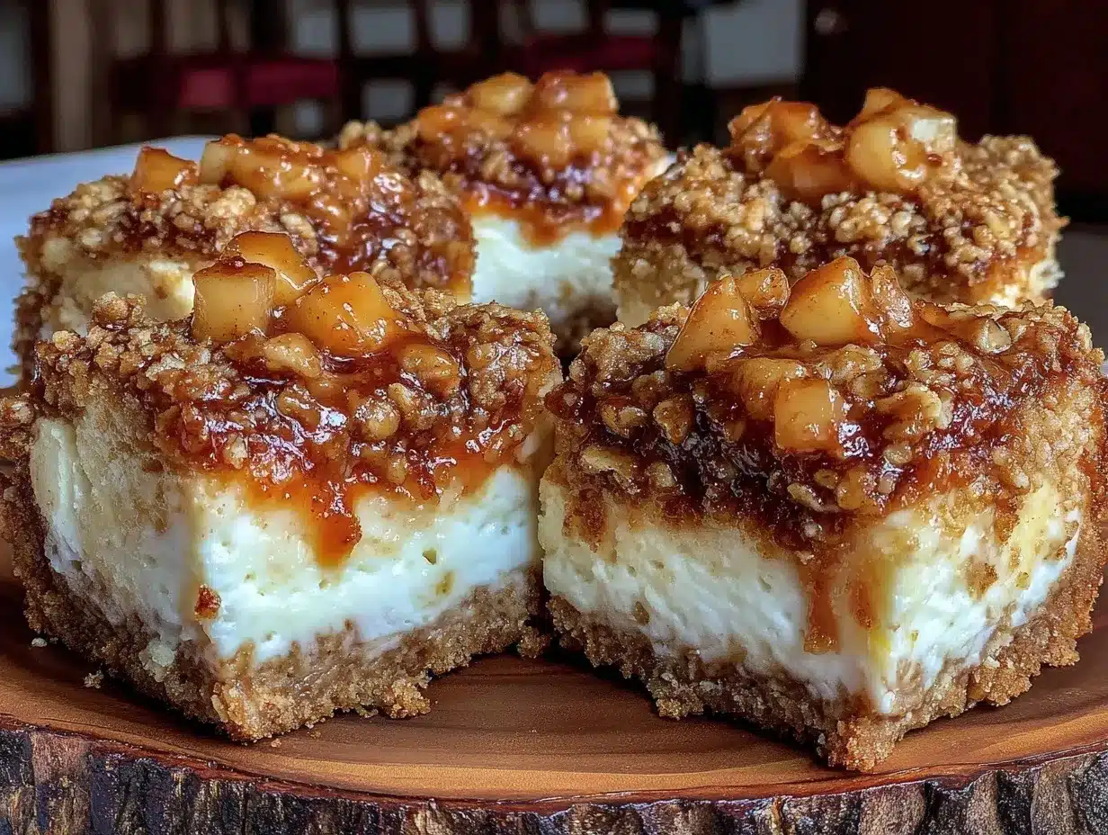 apple crisp cheesecake bars preparation steps