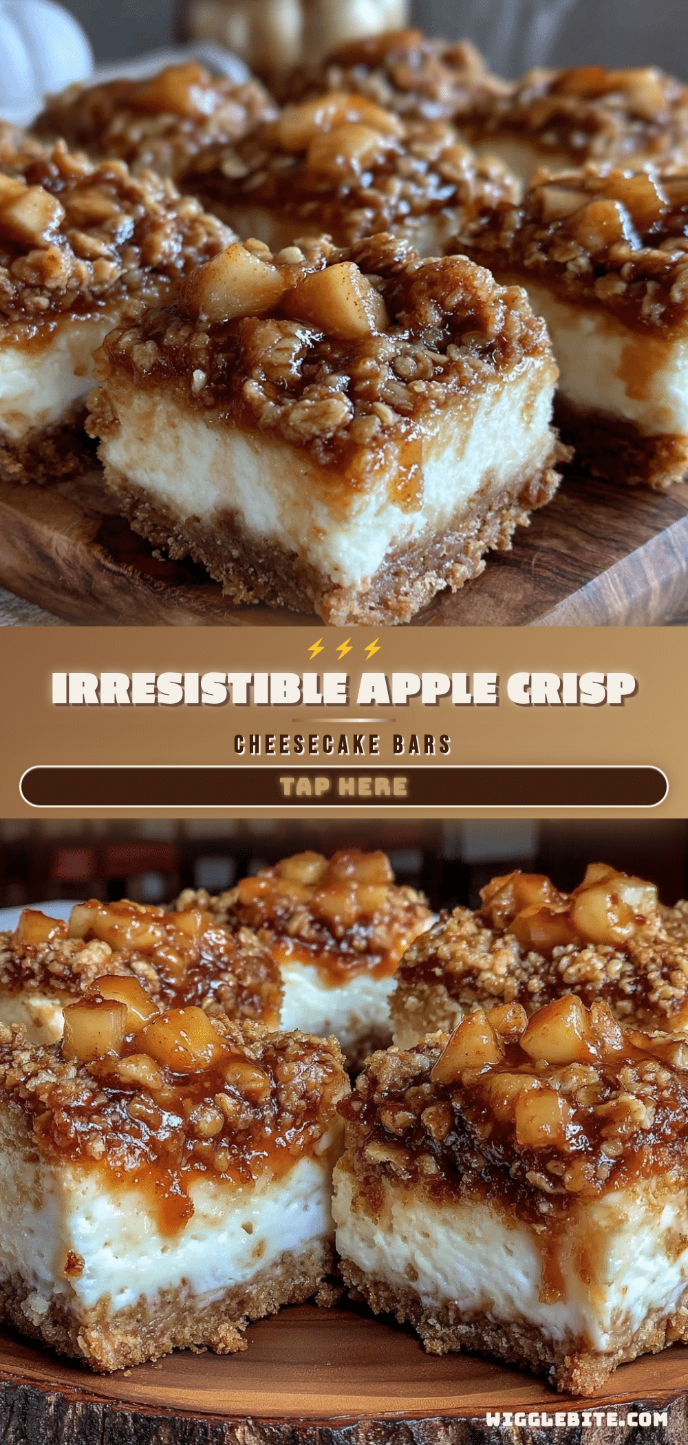 apple crisp cheesecake bars recipe