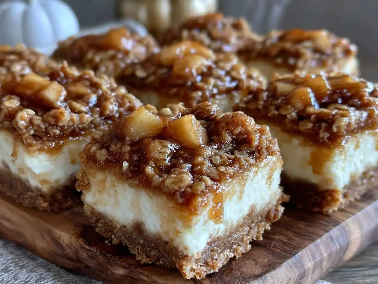 apple crisp cheesecake bars - featured image