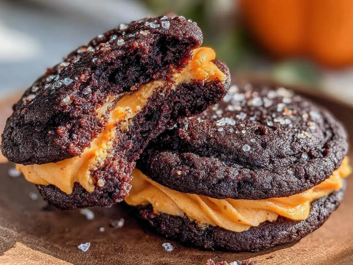 black velvet halloween sandwich cookies - featured image