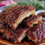 bourbon brown sugar slow cooker ribs - featured image