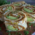 brown butter turkey avocado pinwheel wraps - featured image