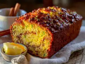 brown butter zucchini banana bread - featured image