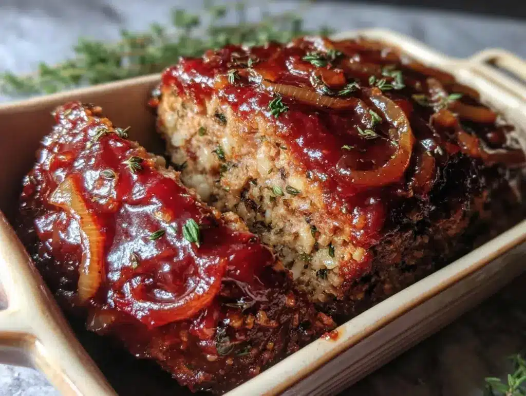 brown sugar glazed meatloaf - featured image