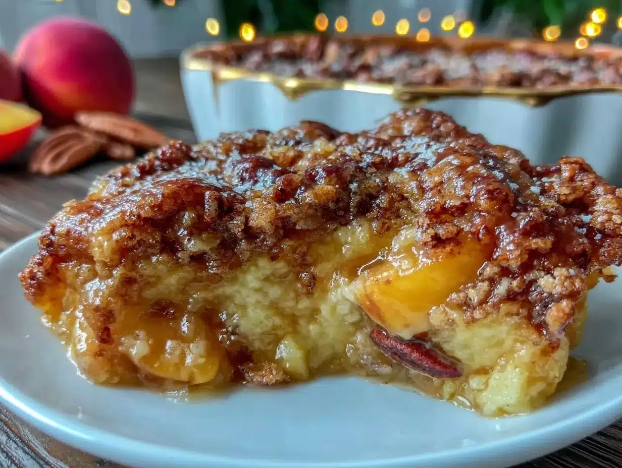 brown sugar peach dump cake preparation steps