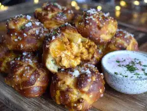 buffalo chicken stuffed pretzel bites - featured image