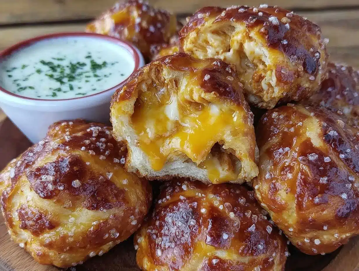 buffalo chicken stuffed pretzel bites preparation steps