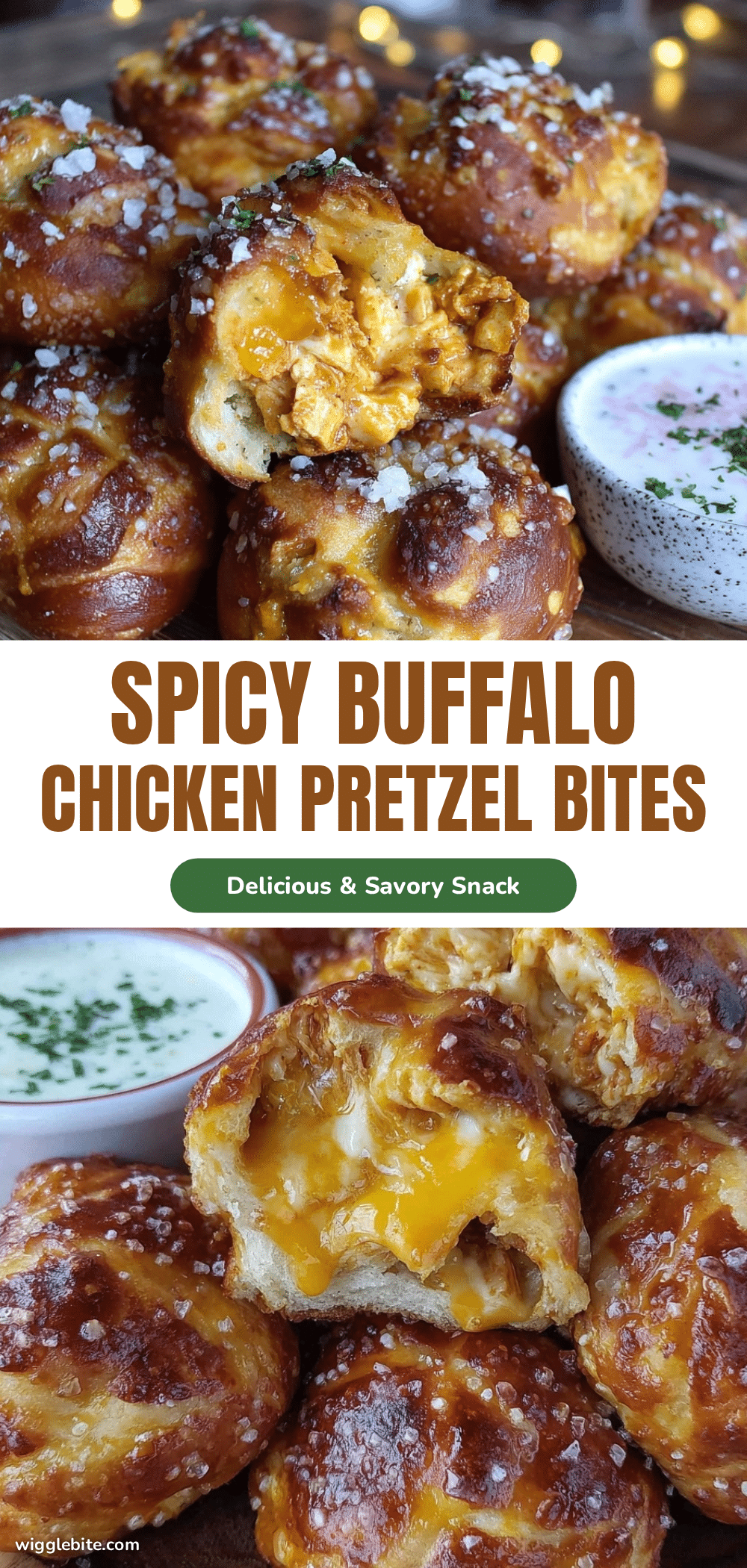 buffalo chicken stuffed pretzel bites recipe