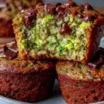 chocolate chip zucchini protein muffins - featured image