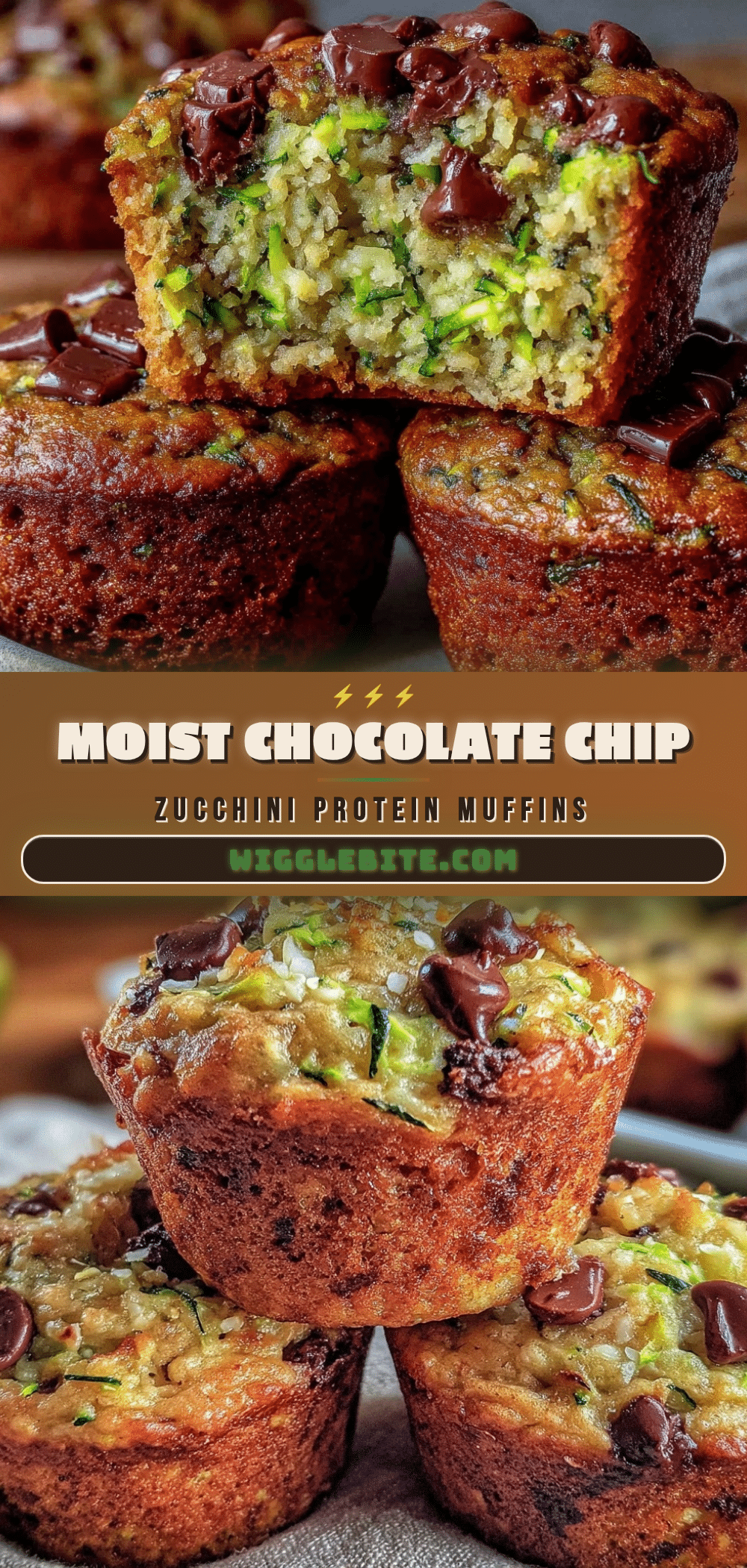 chocolate chip zucchini protein muffins recipe