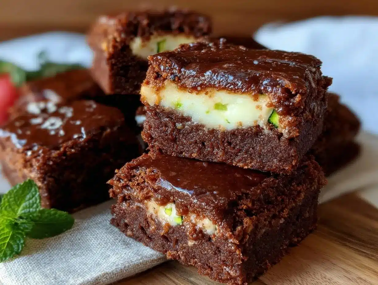 cream cheese-stuffed zucchini brownies preparation steps