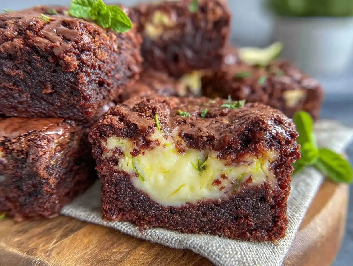 cream cheese-stuffed zucchini brownies - featured image