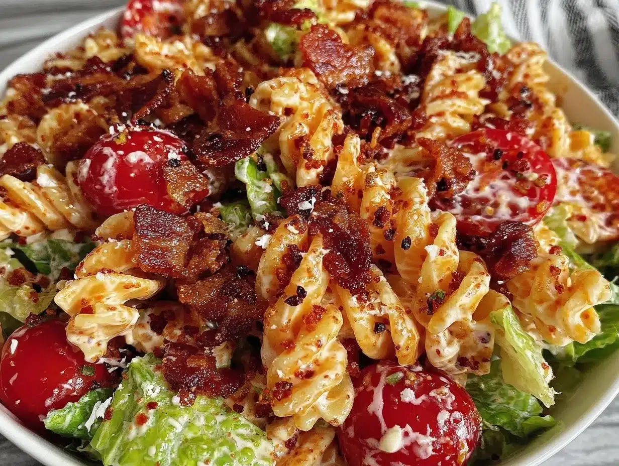 creamy BLT pasta salad preparation steps
