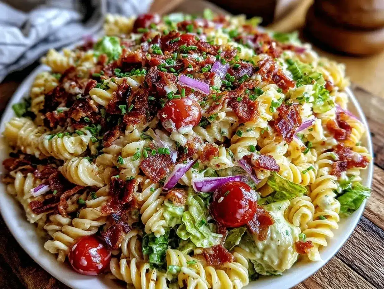 creamy blt pasta salad preparation steps