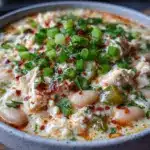 creamy crockpot white chicken chili - featured image