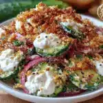 creamy everything bagel cucumber salad - featured image