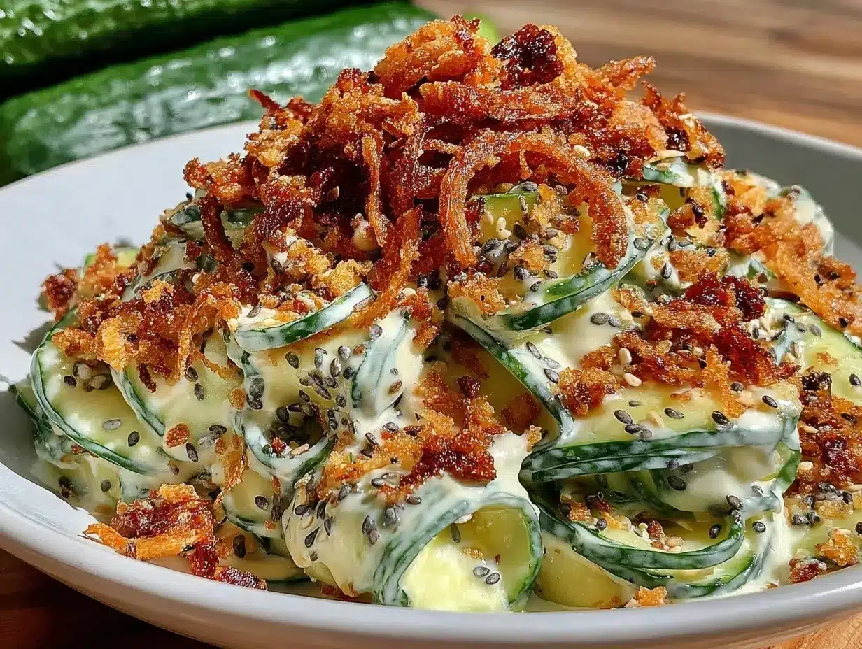 creamy everything bagel cucumber salad preparation steps