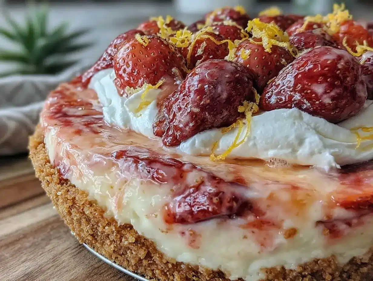 creamy frozen strawberry lemonade pie preparation steps