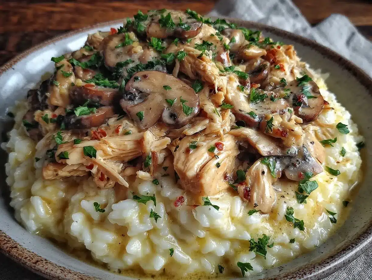 creamy lazy crockpot chicken and rice preparation steps
