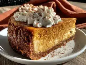 creamy pumpkin pie cheesecake - featured image