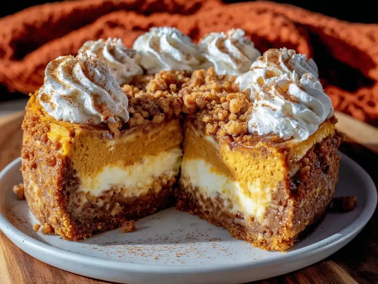 creamy pumpkin pie cheesecake preparation steps