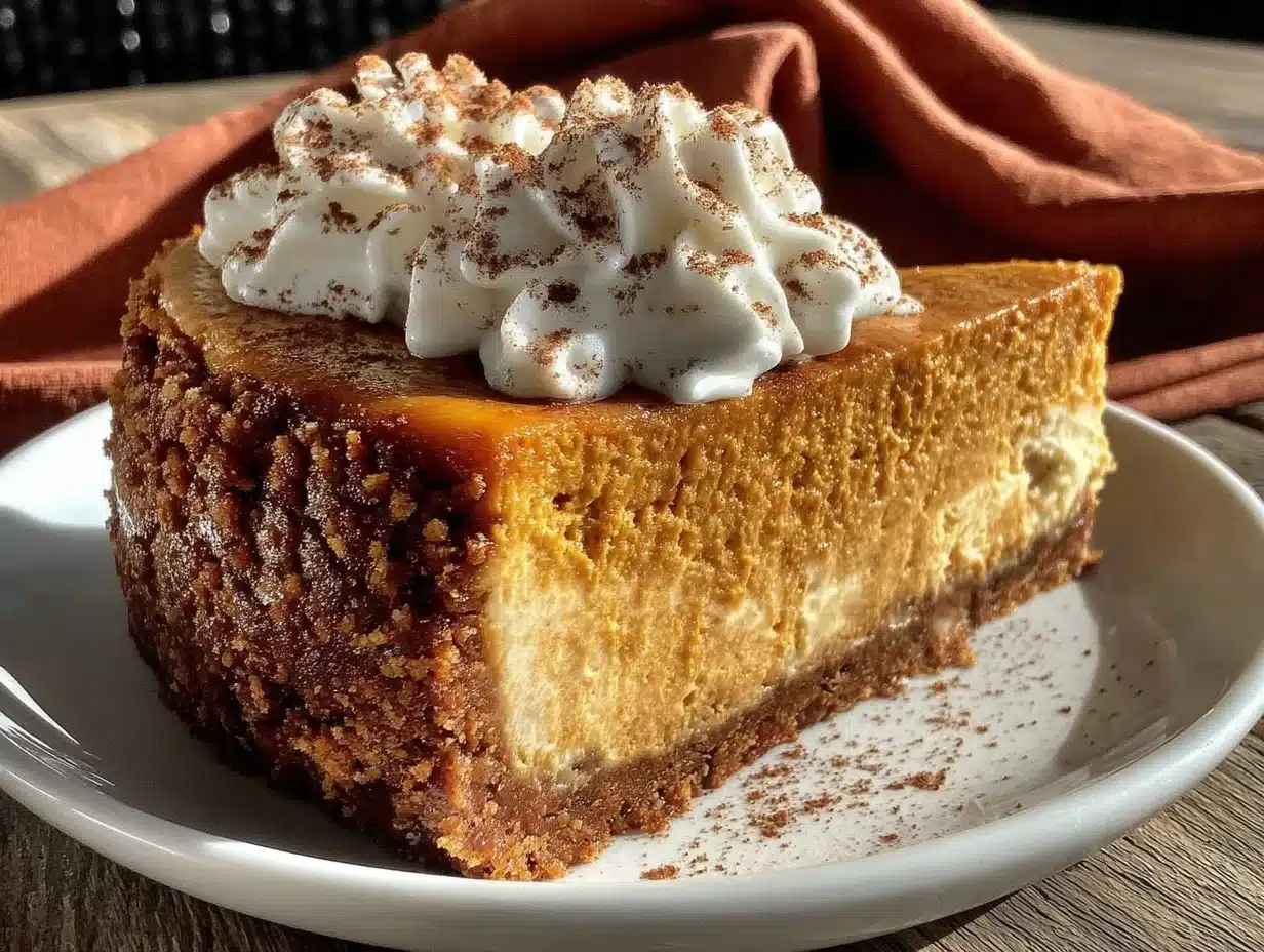 creamy pumpkin pie cheesecake - featured image