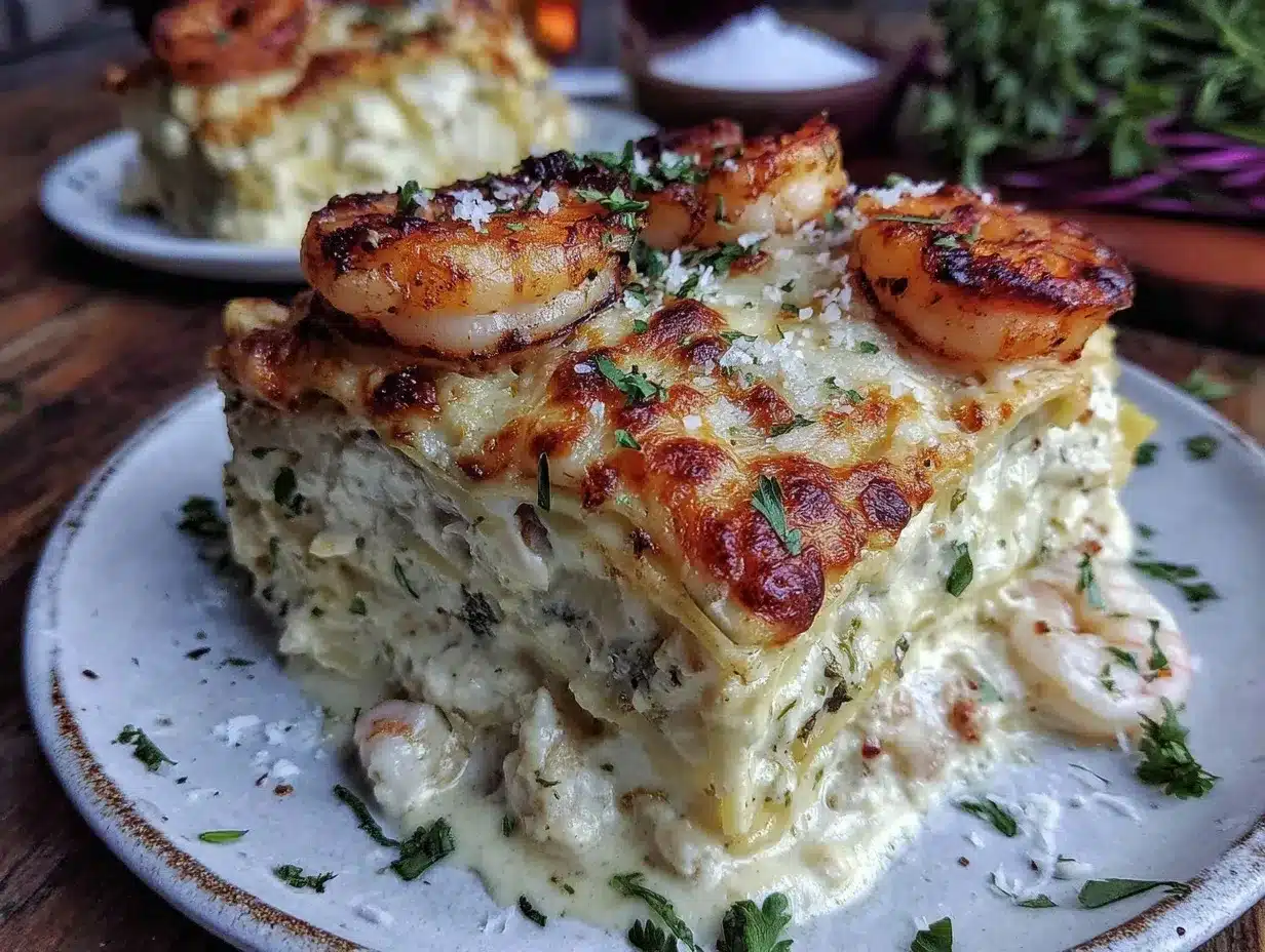 creamy seafood lasagna preparation steps