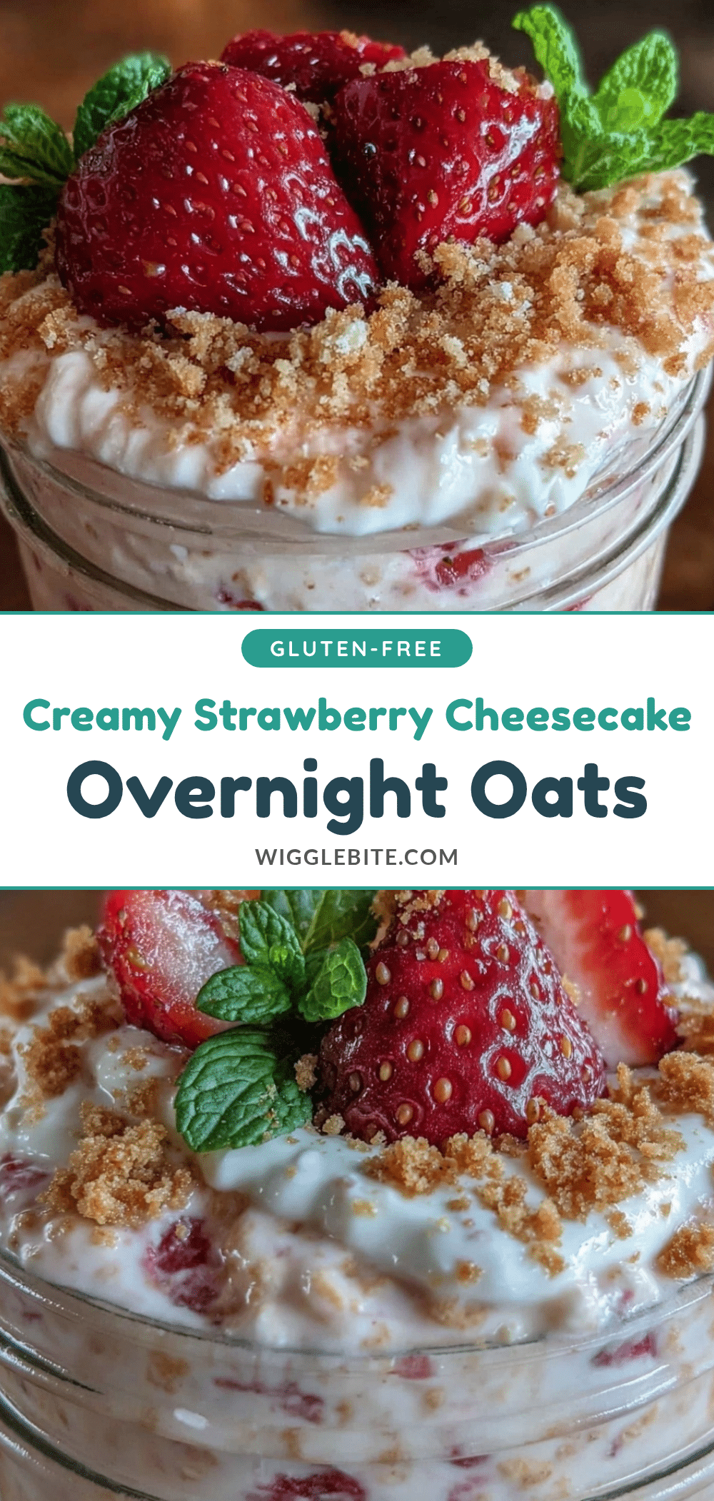 creamy strawberry cheesecake overnight oats recipe