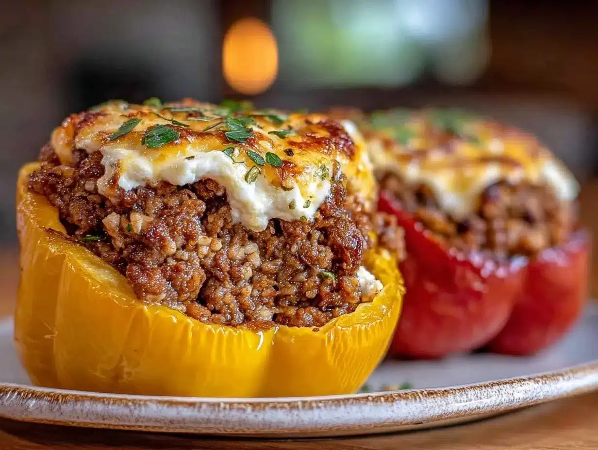 creamy stuffed bell peppers preparation steps