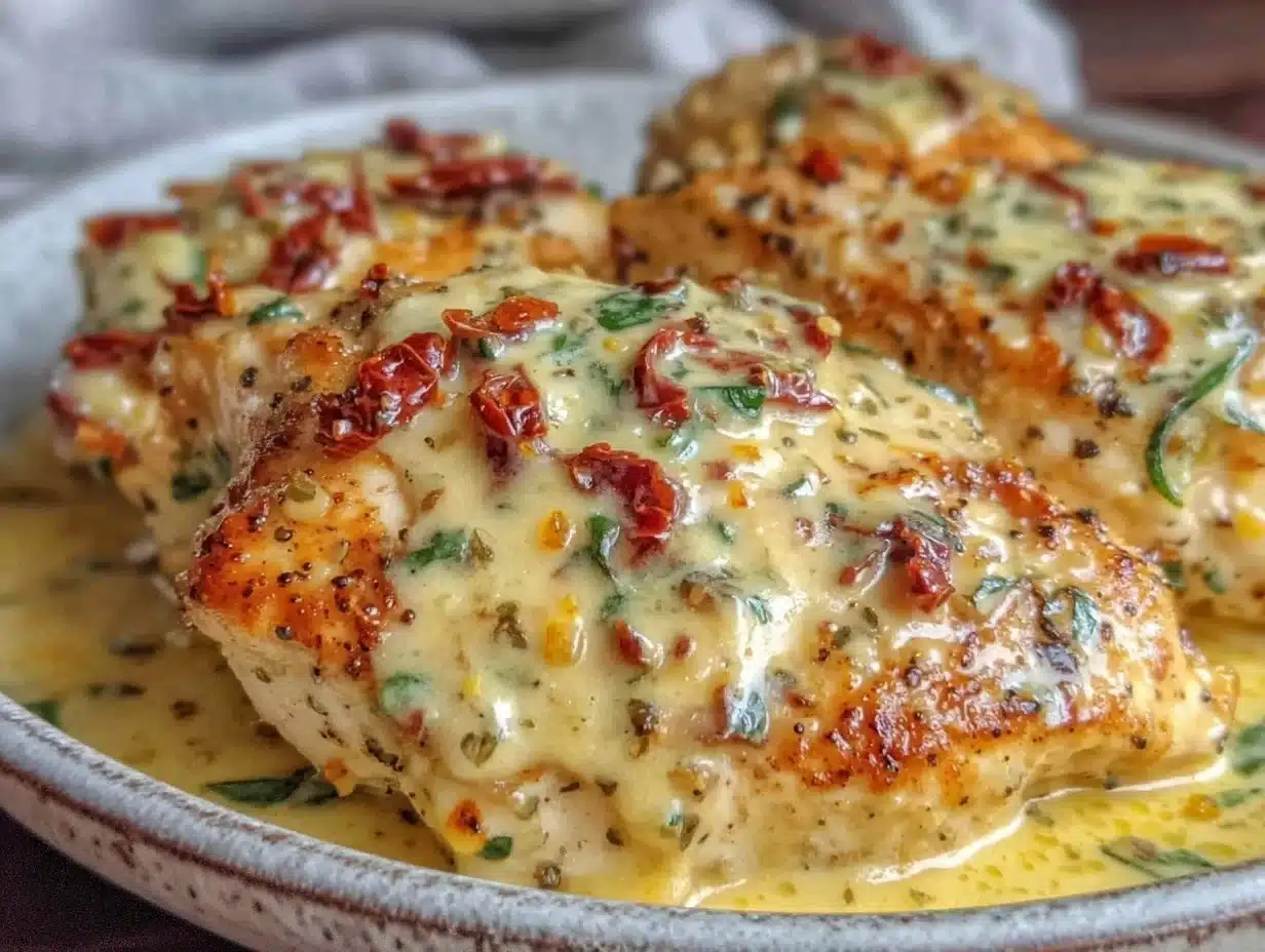 creamy tuscan chicken - featured image